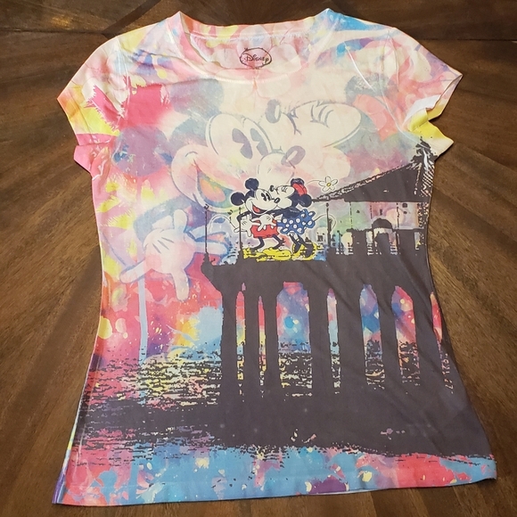 Disney Womens Size XL Mickey & Minnie Graphic T-Shirt - Multicolor - Picture 2 of 11